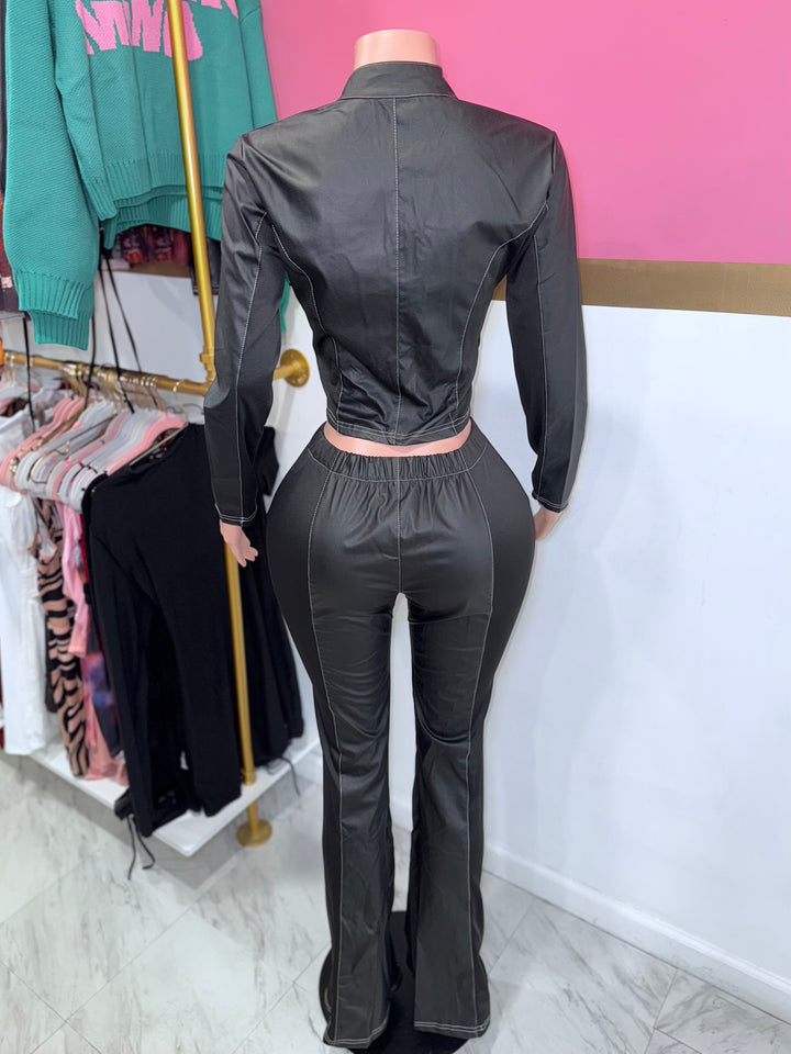 Midnight Leather Pants Set