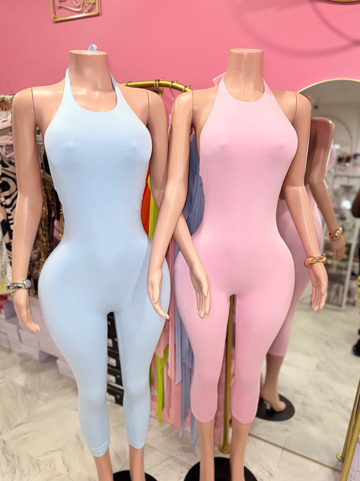Open Back Halter Jumpsuit