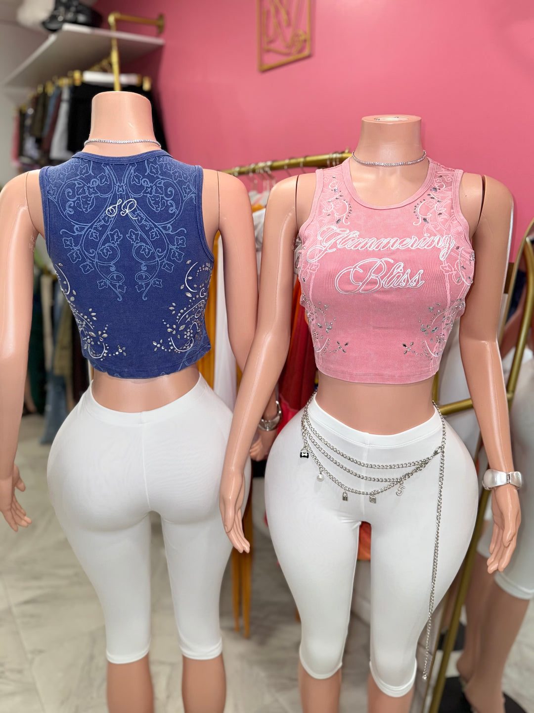 Glimmering Bliss Crop Tank Top