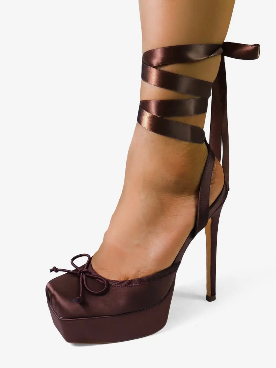 Ballerina Toe Satin Heel