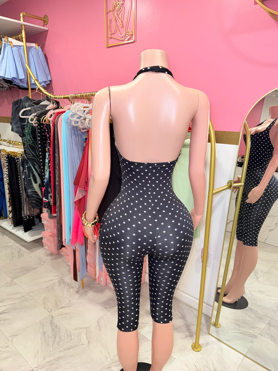 Polka Dot Capri Jumpsuit