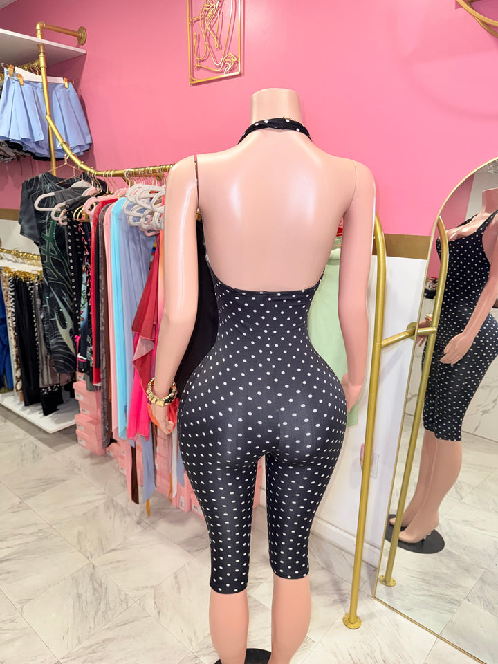 Polka Dot Capri Jumpsuit