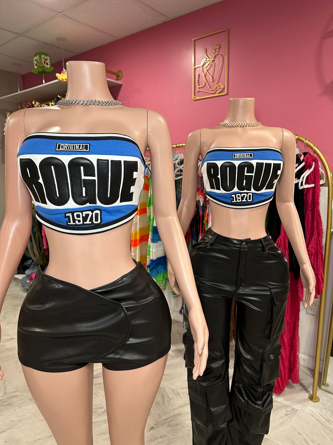 Rogue Leather Bandeau Top