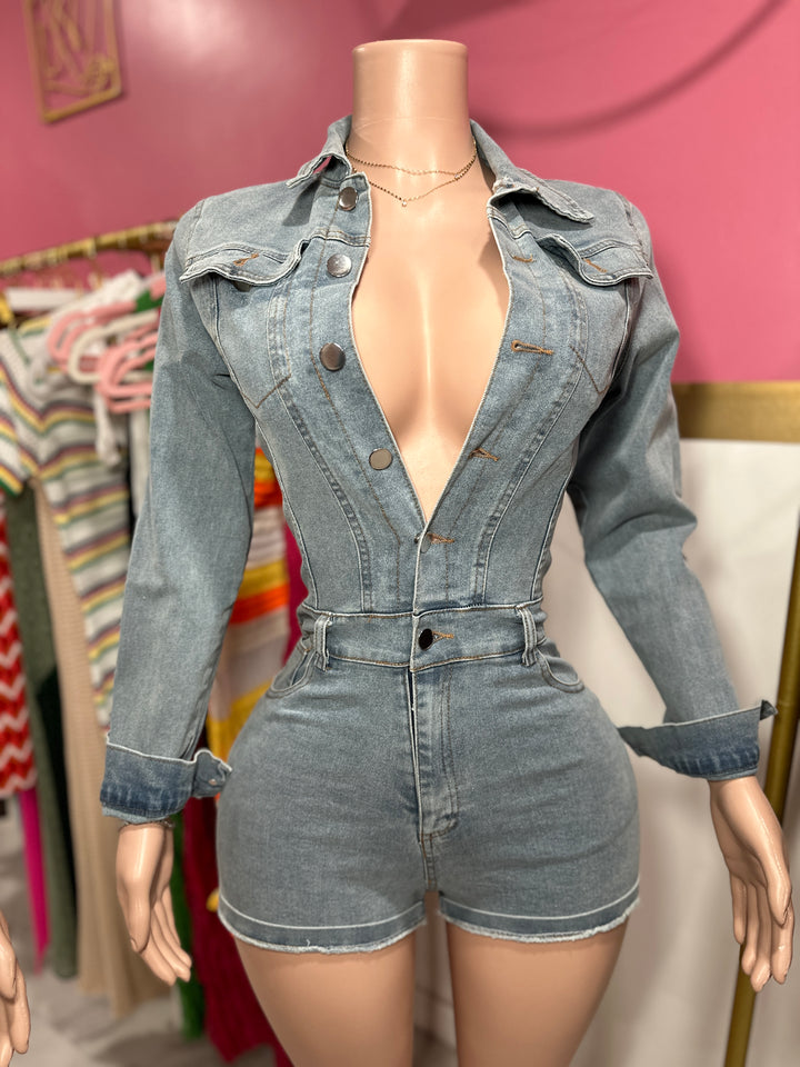 Naomi Denim Romper