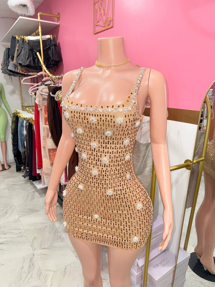 Elegance Rhinestone Mini Dress