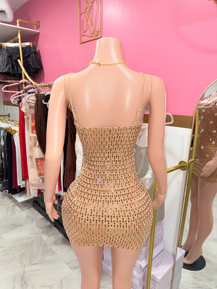 Elegance Rhinestone Mini Dress