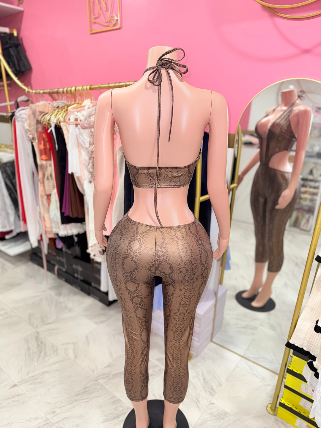 Boa Cutout Capri Jumpsuit
