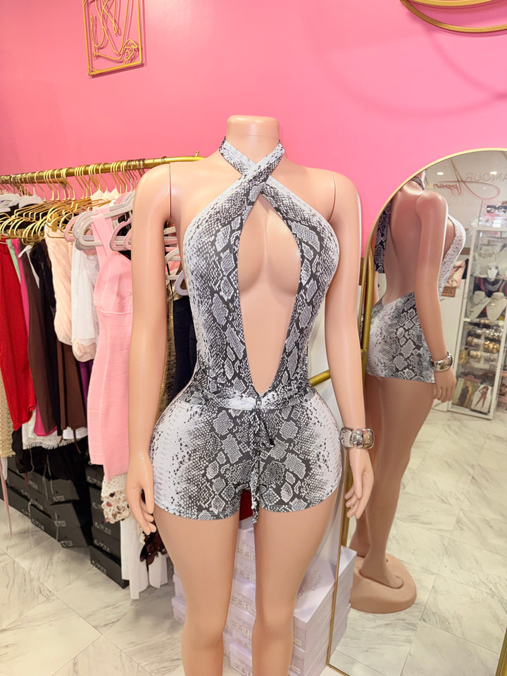 Jade Snakeskin Romper