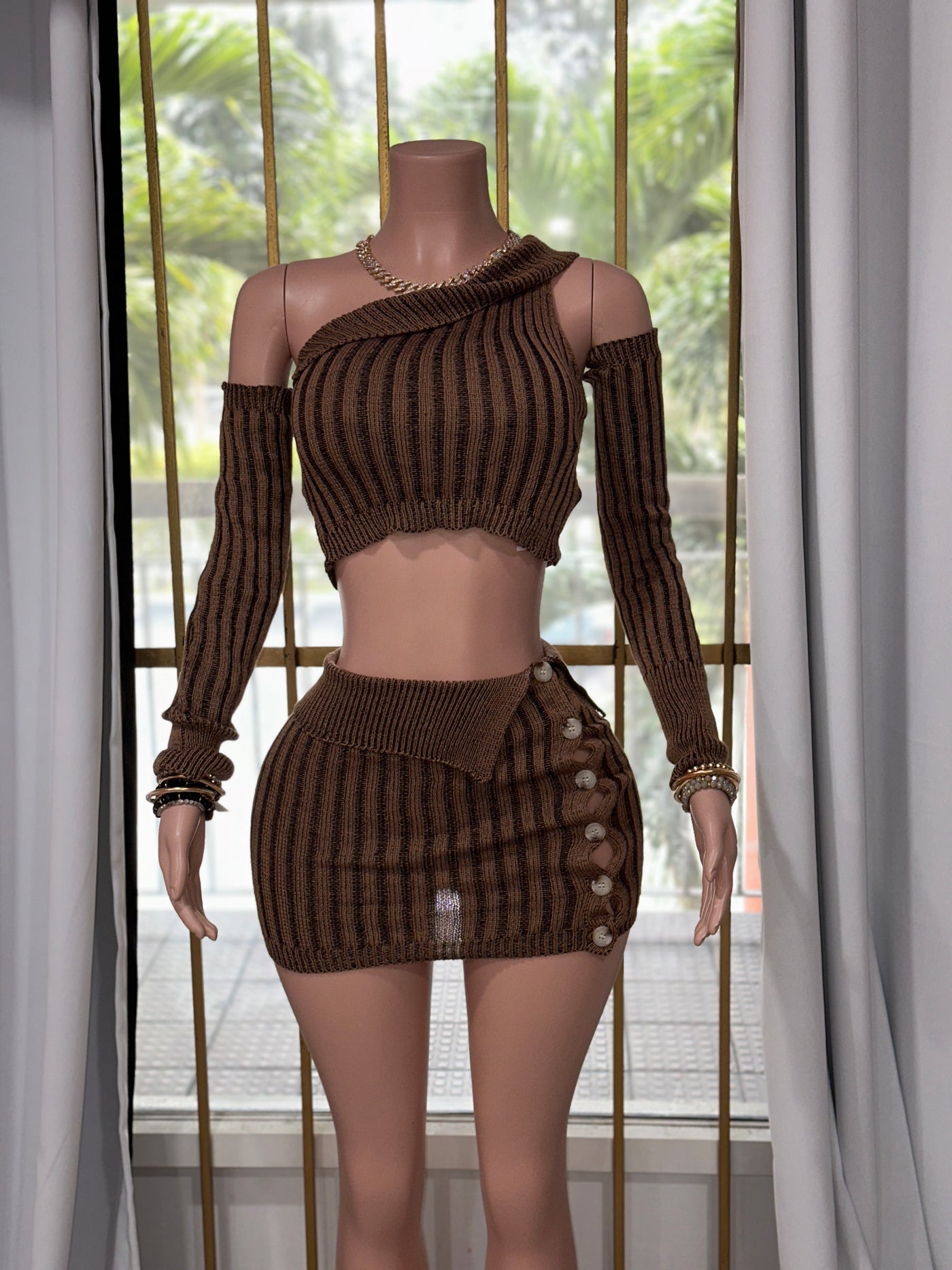 Brownie Knit Skirt Set