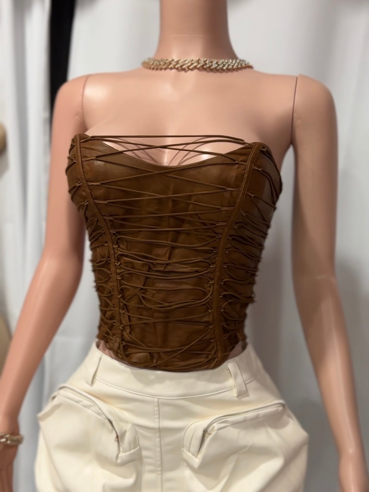 Lace Up Bustier Top