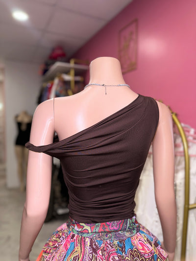 One Shoulder Ruched Top