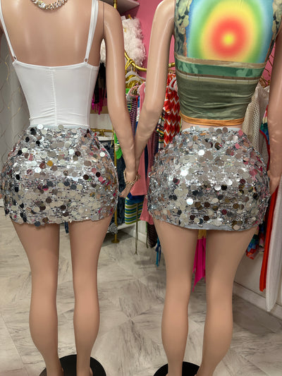 Sequins & Glitter Mini Skirt