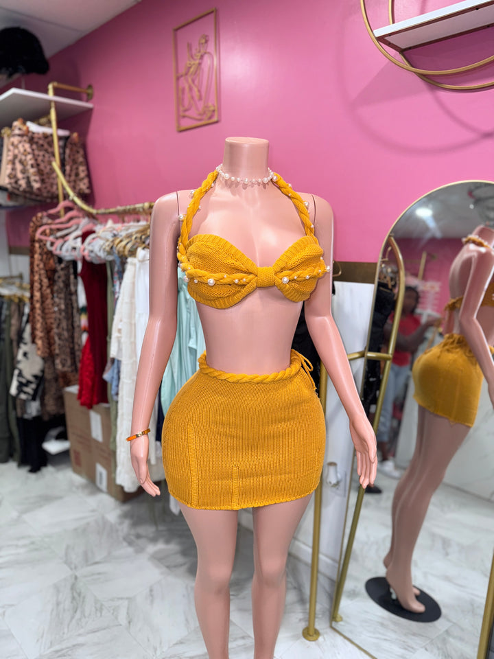 Miah Knitted Skirt Set