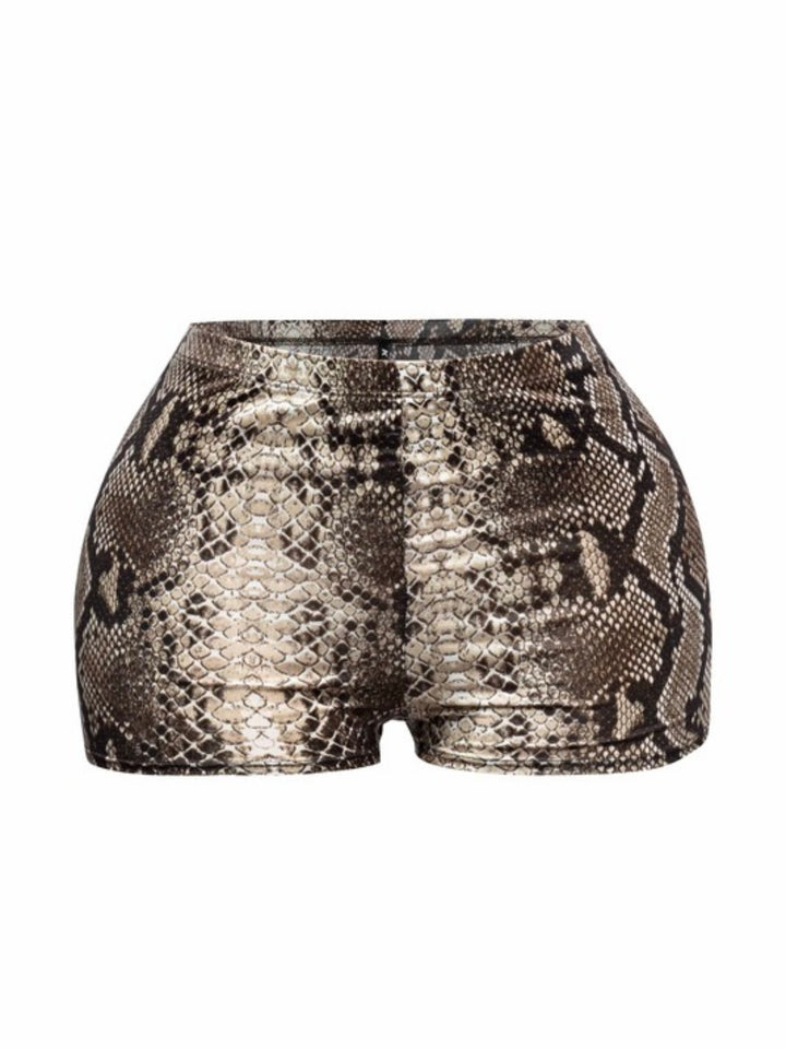 Snakeskin Foiled Shorts