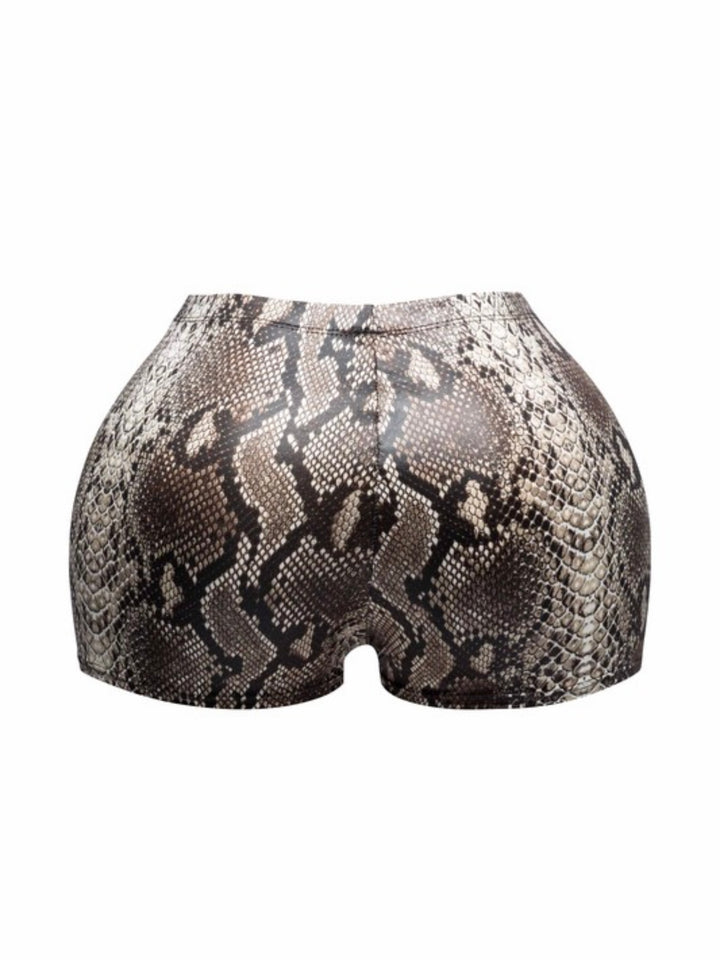 Snakeskin Foiled Shorts