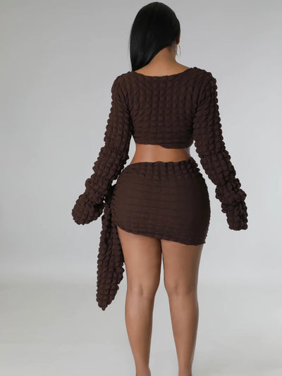 Lana Skirt Set (Brown)