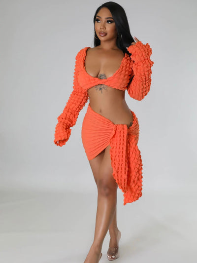 Lana Skirt Set Orange