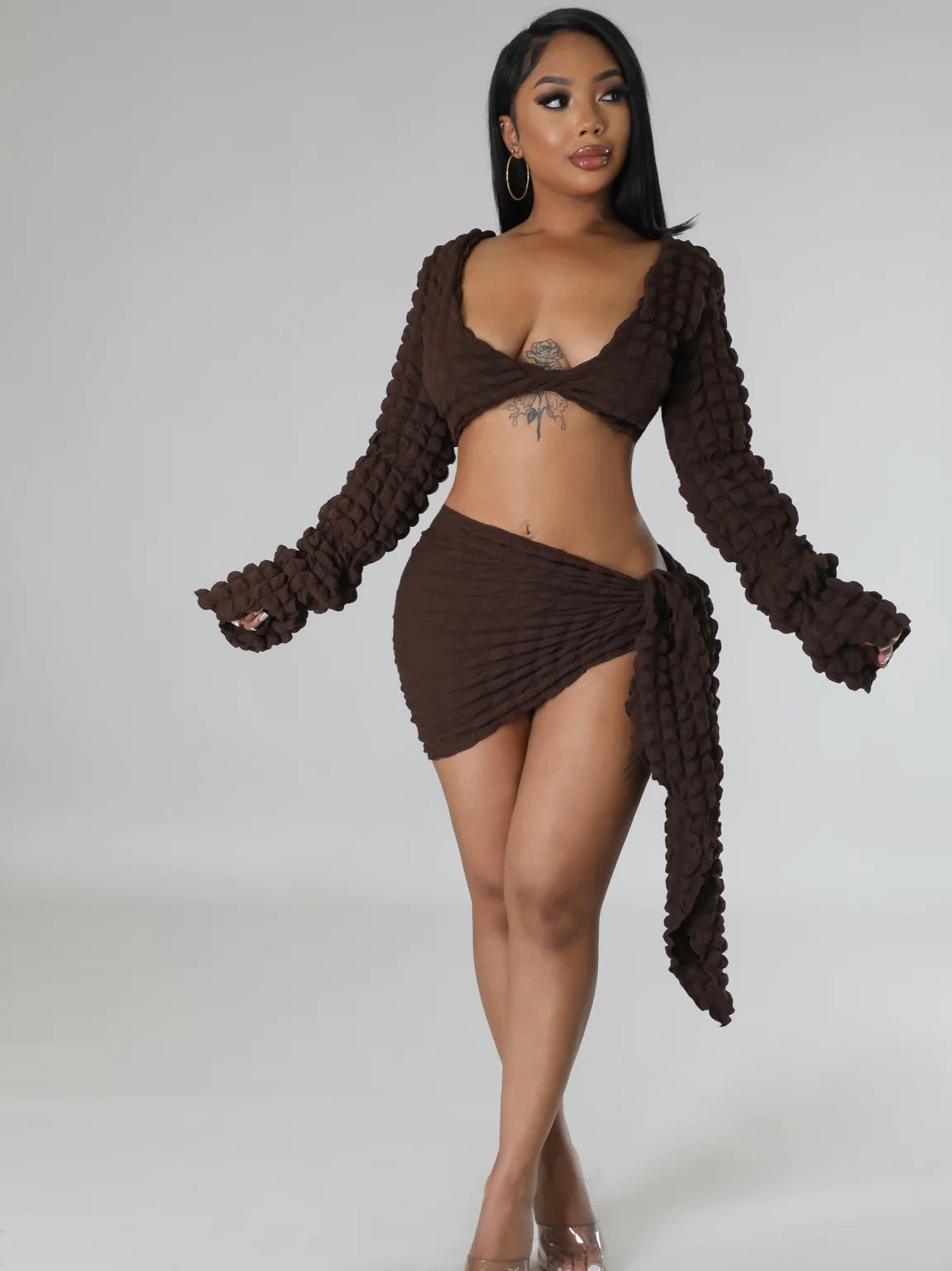 Lana Skirt Set (Brown)