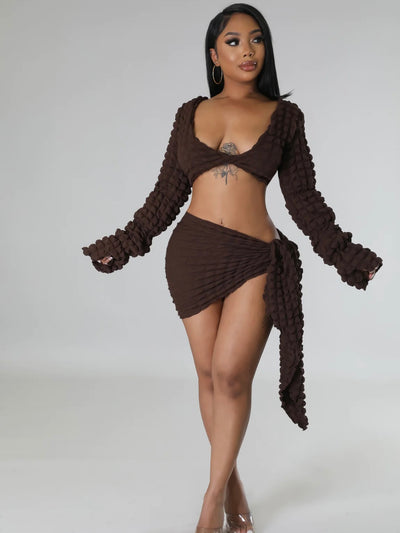 Lana Skirt Set (Brown)
