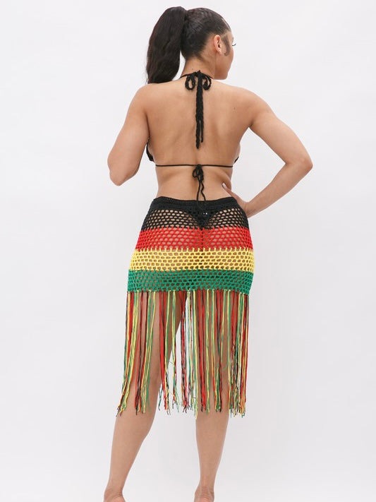 Rasta Crochet Skirt Set